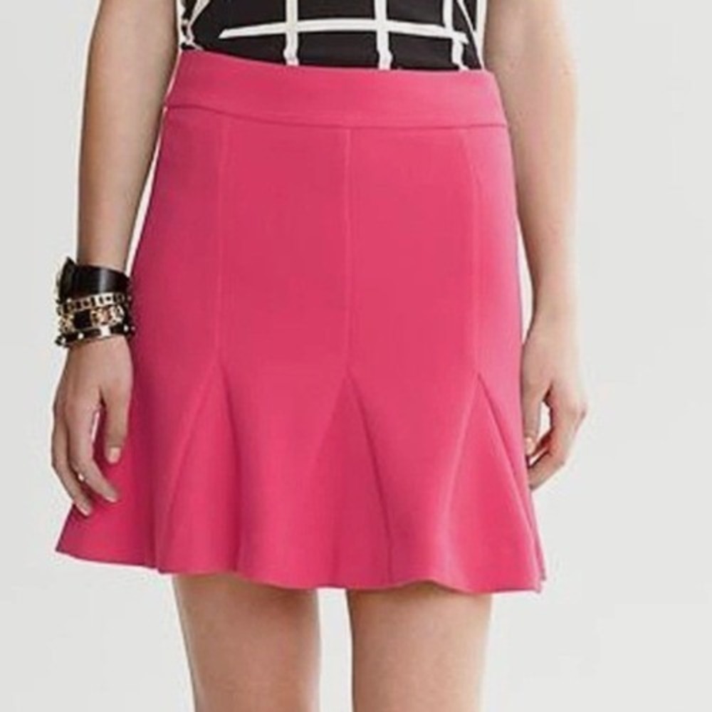 Banana Republic Hot Pink Fit and Flare 14 Flounce Hem Mini Skirt NWT